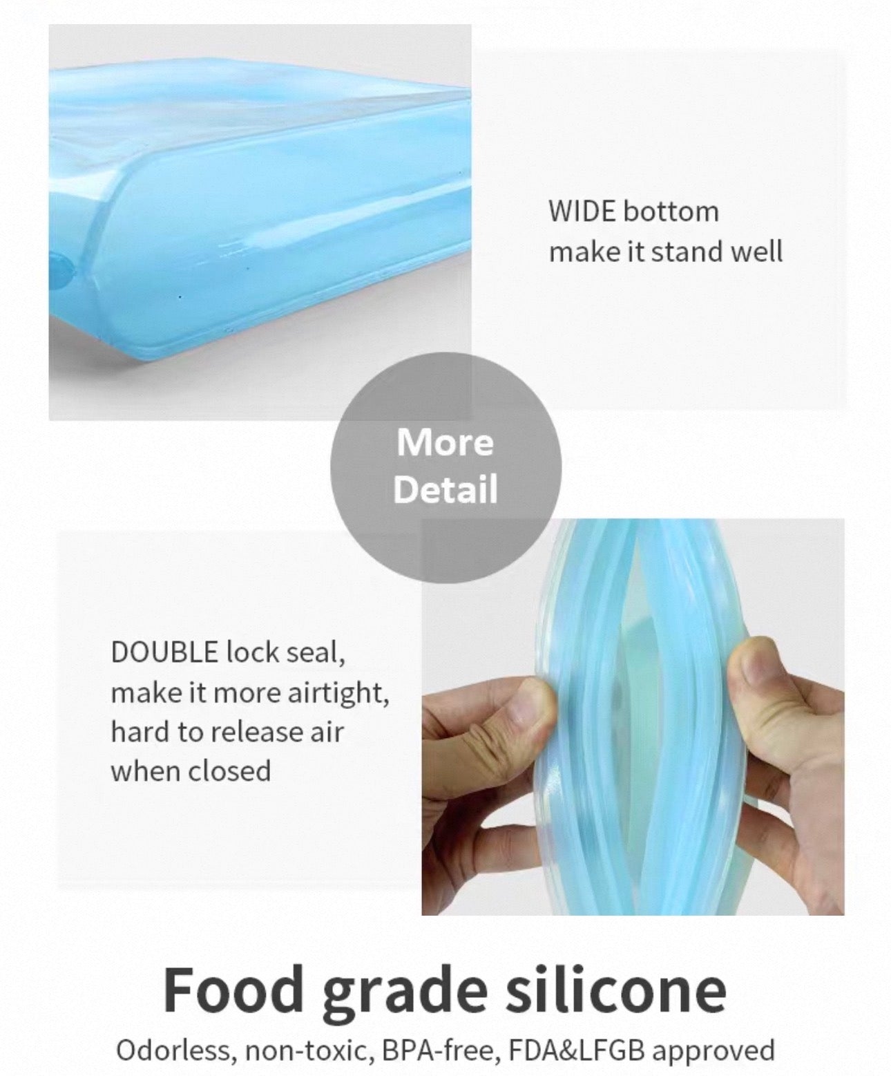 LFGB (European) Standard Platinum Silicone Storage bag